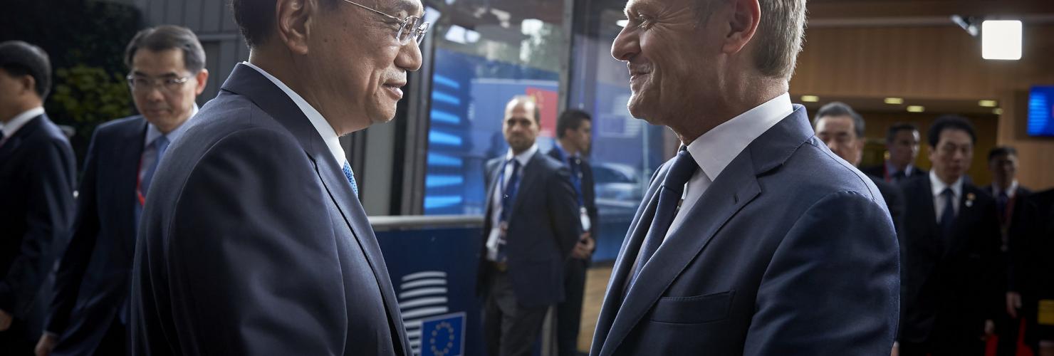 China's Premier Li Keqiang and European Council President Donald Tusk at the EU-China Summit 2017