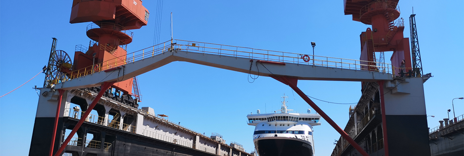 The new floating docks at COSCO-owned Piraeus shipyard.