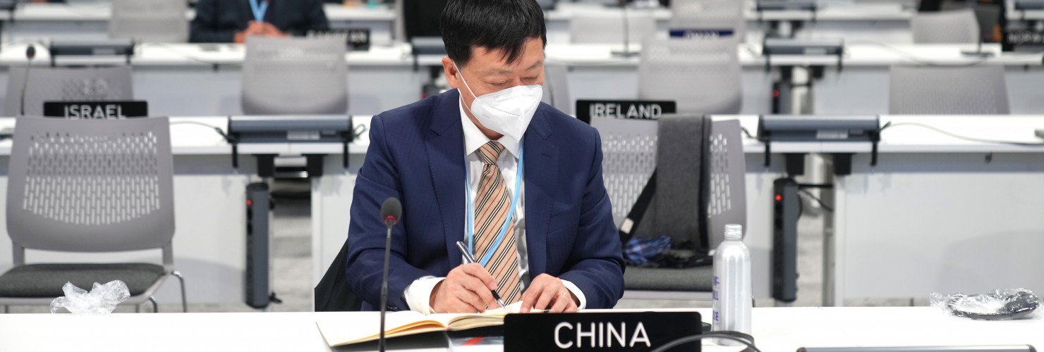 A Chinese delegate at the Cop26 in Glasgow.