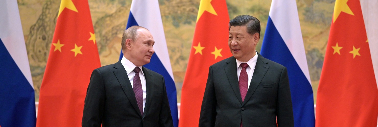 Chinese President Xi Jinping, right, and Russian President Vladimir Putin pose for a photo prior to their talks in Beijing.