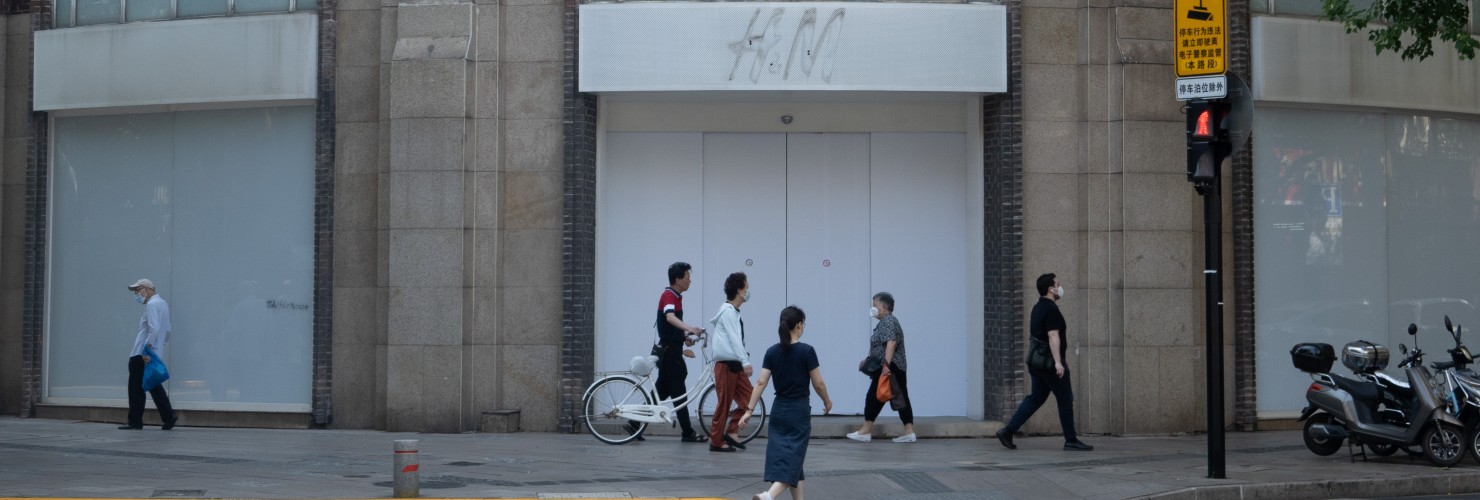 A closed H&M flagship store is seen in Shanghai, China, On June 29, 2022.