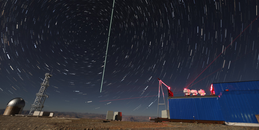 Composite photo taken on Dec. 10, 2016 shows a quantum communication ground station in southwest China's Tibet Autonomous Region.