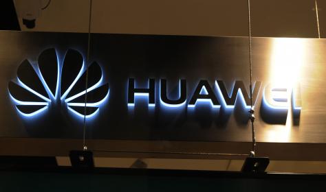 A Huawei signboard in Copenhagen