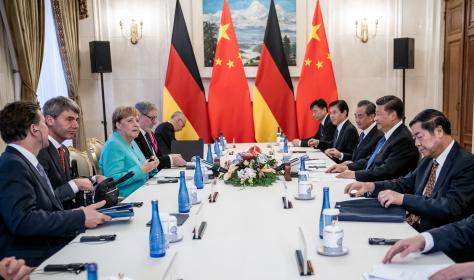 German chancellor Angela Merkel meets with China's party and state leader Xi Jinping