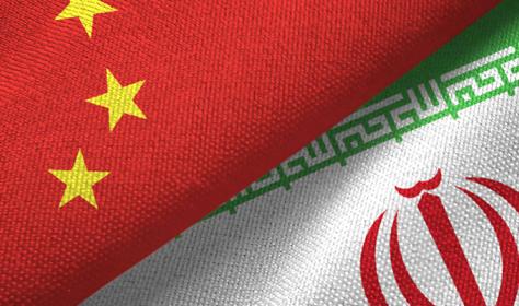 China and Iran flags