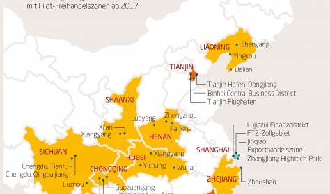 Lage der Pilot-Freihandelszonen