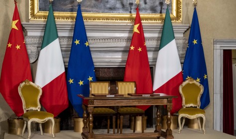 Italy-China flags