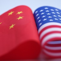 China US flags