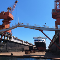 The new floating docks at COSCO-owned Piraeus shipyard.