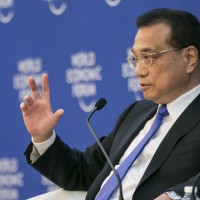 China's premier Li Keqiang at the World Economic Forum 2018