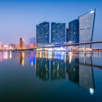 Macao's skyline at dawn