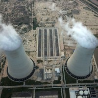 Two cooling towers of the Sahiwal Coal Power plant