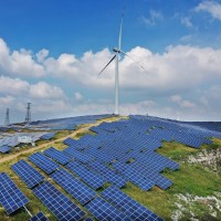 Rural wind solar hybrid power generation project. Zaozhuang City, Shandong Province, China, September 12, 2020.