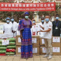 Chinese-aided Children's Hospital of Diamniadio, Senegal, receives donated medical supplies on June 19, 2020.