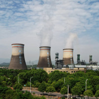 An aerial view of the Xiaoshan Power Plant in Hangzhou, east China's Zhejiang Province.