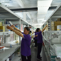 Employees sort out drugs at a pharmaceutical logistics company in Zhangjiakou, Hebei province, China