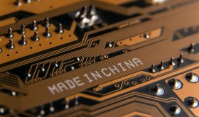 A circuit board with a Made in China caption