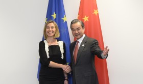 Federica Mogherini and Wang Yi