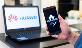 A smartphone using Huawei's operating system Harmony OS