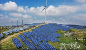 Rural wind solar hybrid power generation project. Zaozhuang City, Shandong Province, China, September 12, 2020.