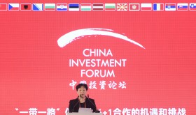 Huo Yuzhen, Envoy for cooperation between CEEC and China, Ministry of Foreign Affairs of the PRC, speaks during the China Investment Forum 2018 (Czech-Chinese investment forum) in Prague, Czech Republic, on October 16, 2018.