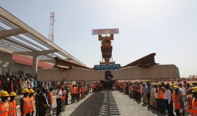 Completion ceremony of the track laying work of Nigeria's first standard gauge railway in ABUJA, Nigeria