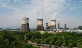 An aerial view of the Xiaoshan Power Plant in Hangzhou, east China's Zhejiang Province.