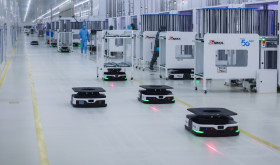 Smart robots operate at a workshop of Ronma Solar in Jinhua City, east China's Zhejiang Province, Feb. 19, 2024. Factories across China have gradually resumed operations as the country's most celebrated holiday Spring Festival ends. 